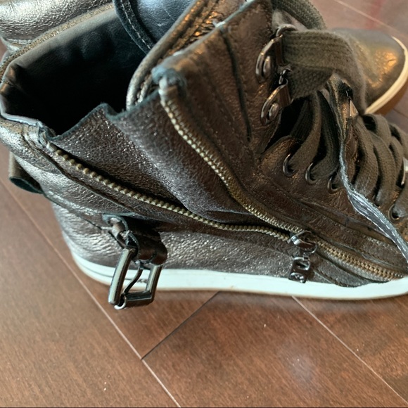 Michael Kors Glam High Top Studded Bronze Sneakers - Picture 5 of 9